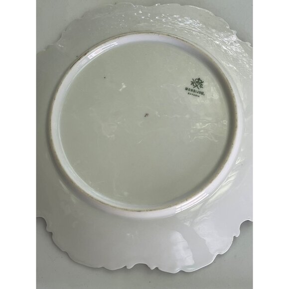 Antique Monbijou Bavarian Hand Painted Pastoral Maiden Opalescent Finish - Picture 7 of 9